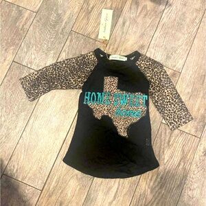 Girls Leopard Print Texas T-Shirt
